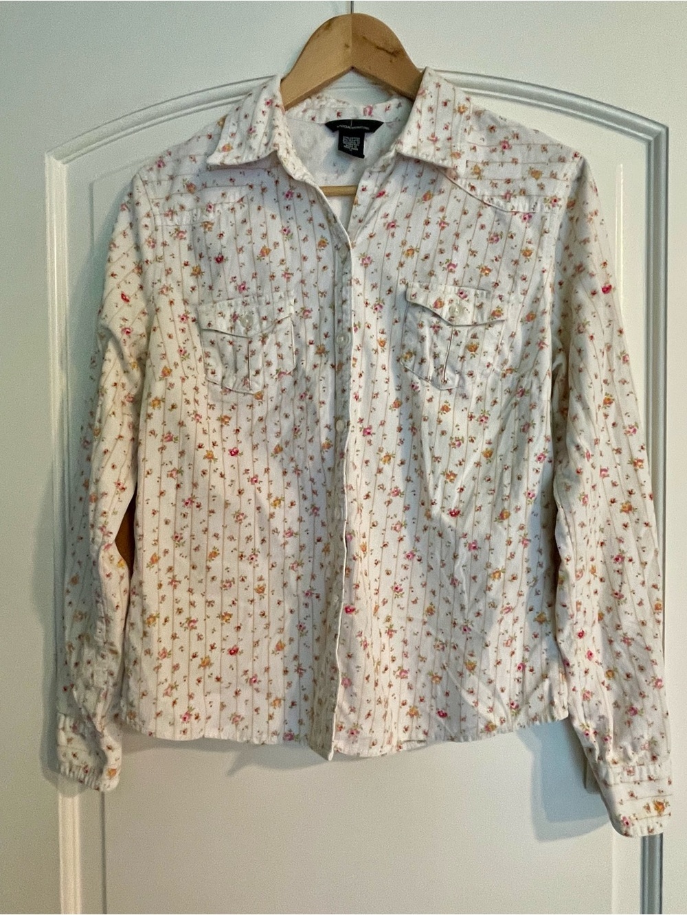 MODA International Victoria’s Secret Women’s Corduroy Button-Up Shirt Floral S